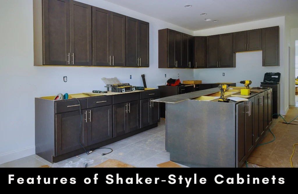 Features of what are shaker cabinets highlights their simple design, flat surfaces, and elegant craftsmanship.