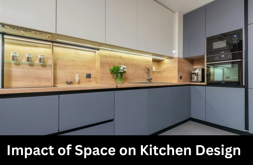 An innovative kitchen layout illustrates space's effects on kitchen design, enhancing both usability and visual appeal.