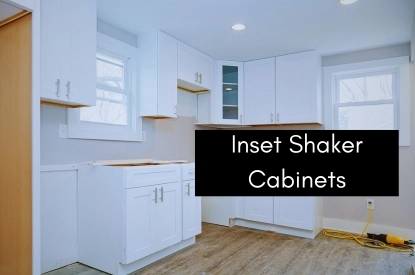 Elegant inset shaker cabinets featured in a kitchen, perfect for enhancing the space during remodeling.