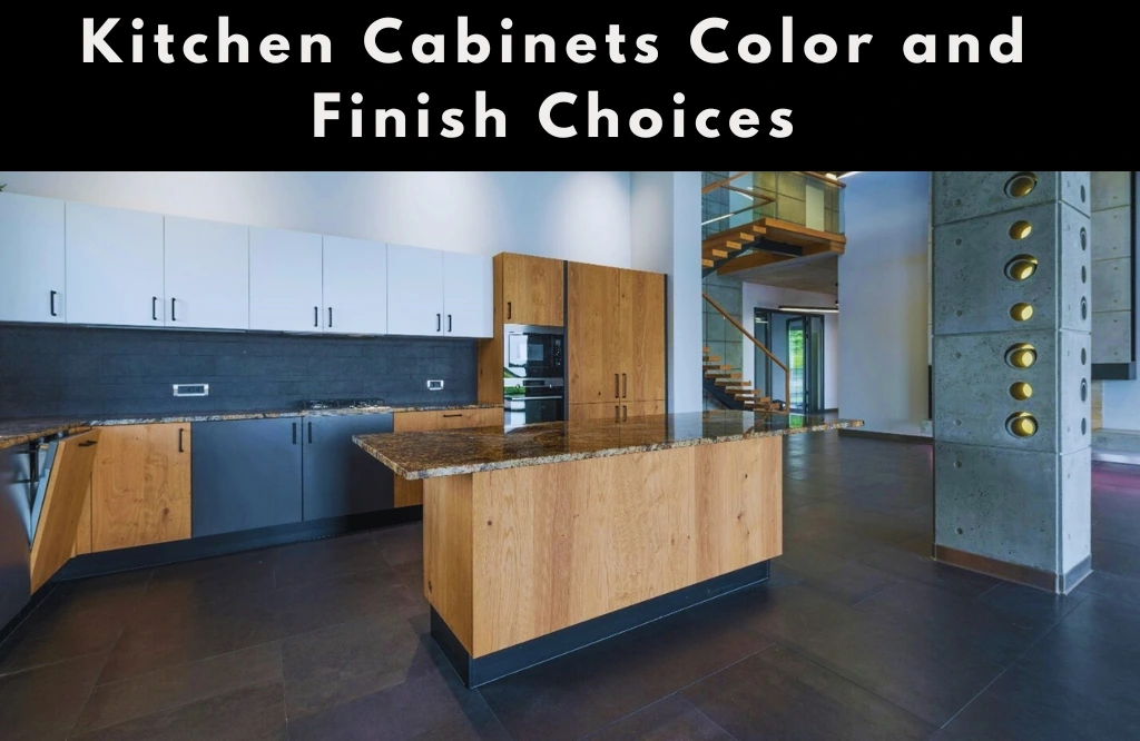 A display of various kitchen cabinet colors and finishes, showcasing options for modern and traditional designs.