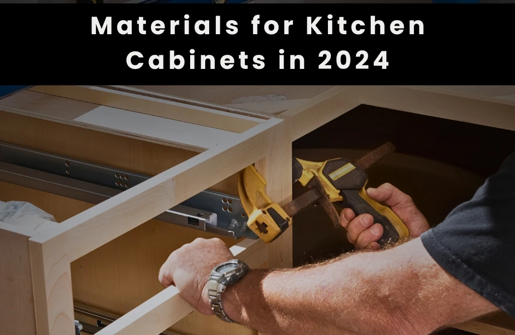 A collection of various materials used for kitchen cabinets, showcasing options available for modern designs.