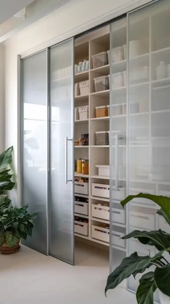 Maximize space in your kitchen with sliding doors that provide easy access to pantry items while saving valuable room.