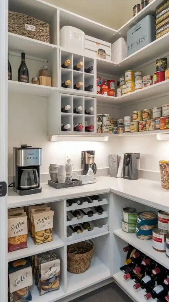 multi functional L-shaped pantry design idea