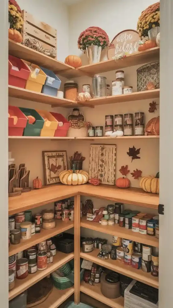 seasonal decor L-shaped pantry idea