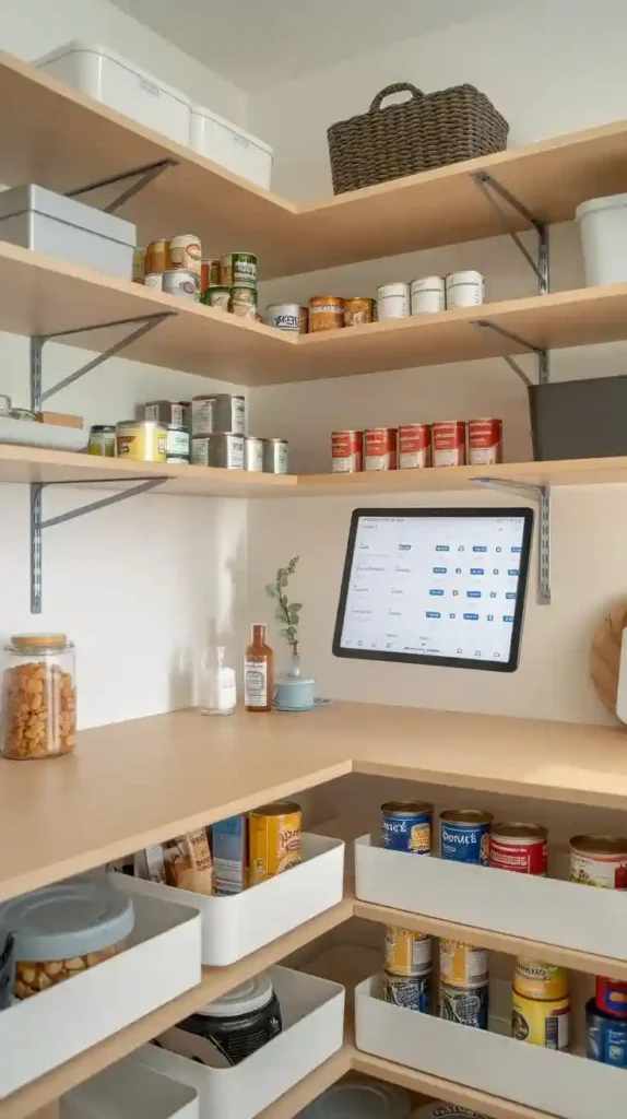 smart L-shaped pantry design