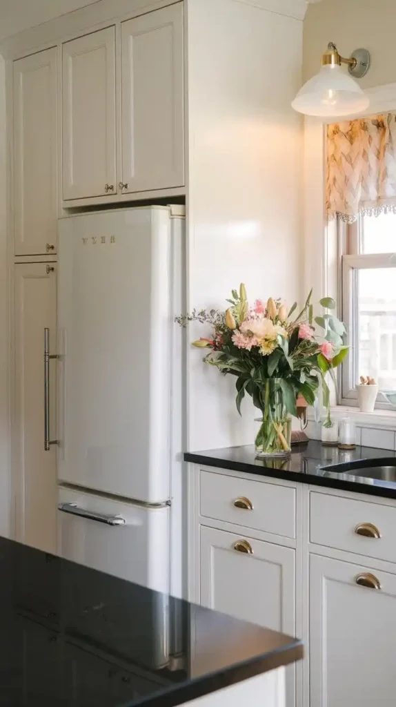 Elegant kitchen with hidden appliances and classic cabinetry